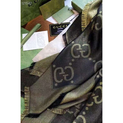 Gucci Muberry Silk and Wool Scarf SS001057