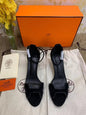 Hermes Black Heeled Sandals SHS02545