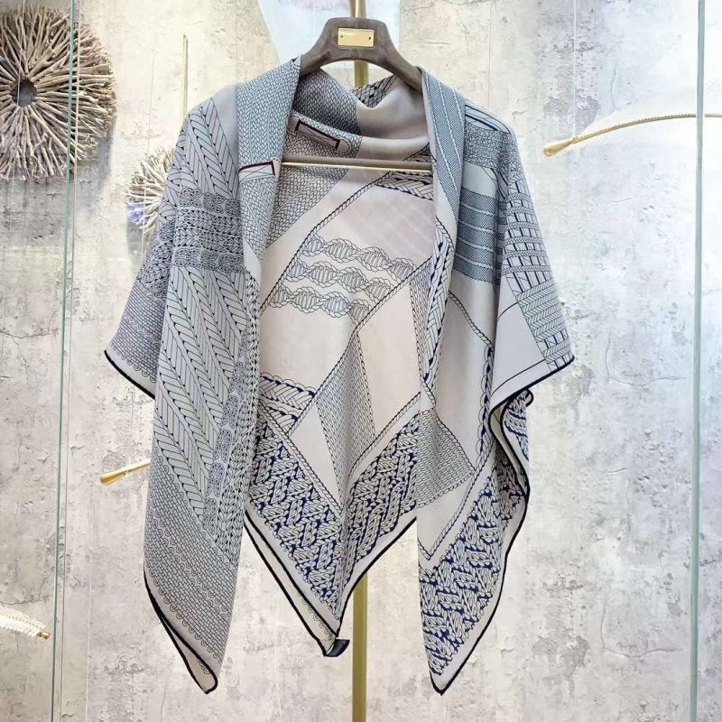 Hermes Muberry Silk and Cashmere Scarf SS001098