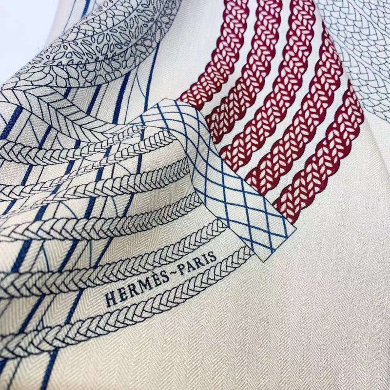 Hermes Muberry Silk and Cashmere Scarf SS001098