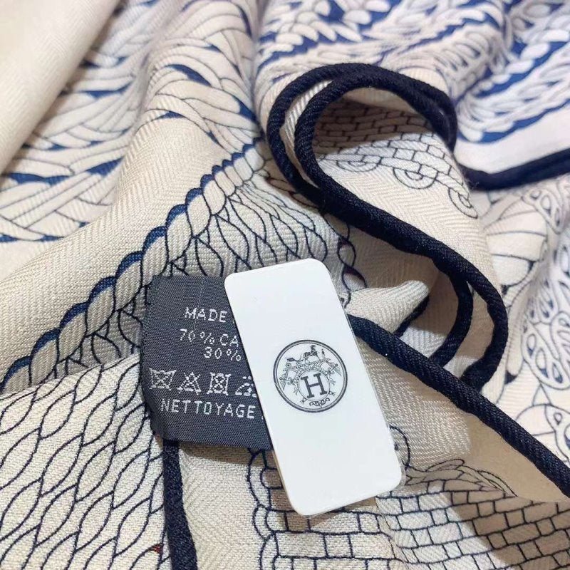 Hermes Muberry Silk and Cashmere Scarf SS001098