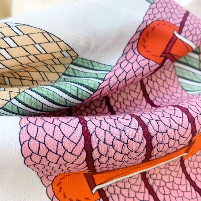 Hermes Muberry Silk and Cashmere Scarf SS001099