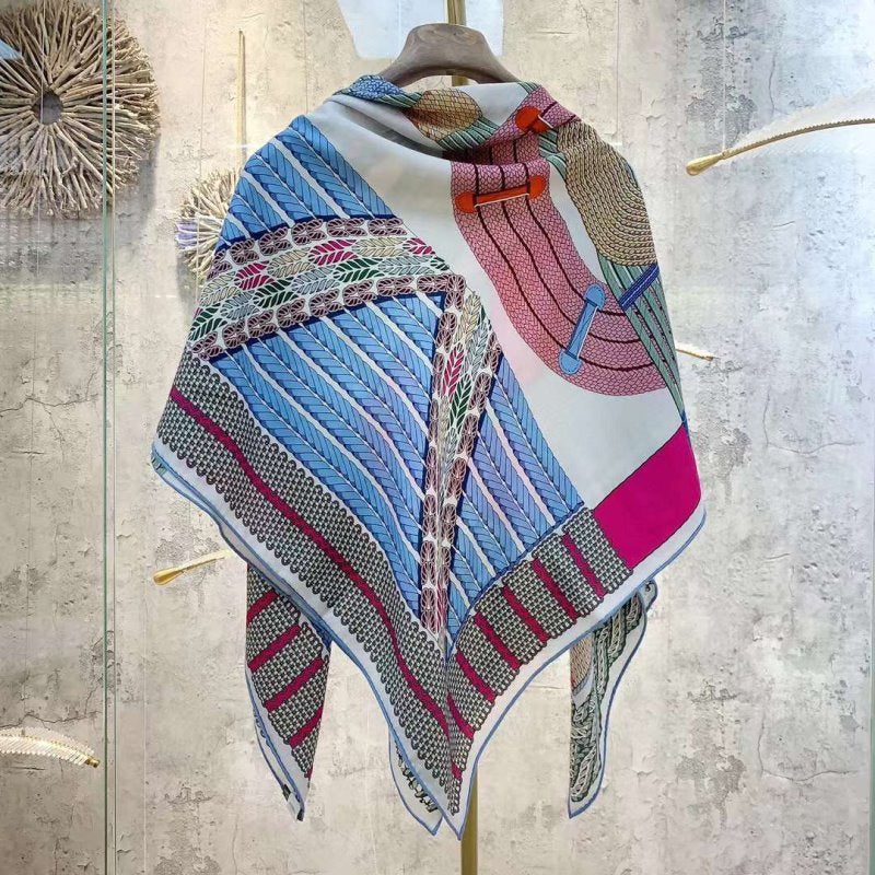 Hermes Muberry Silk and Cashmere Scarf SS001099