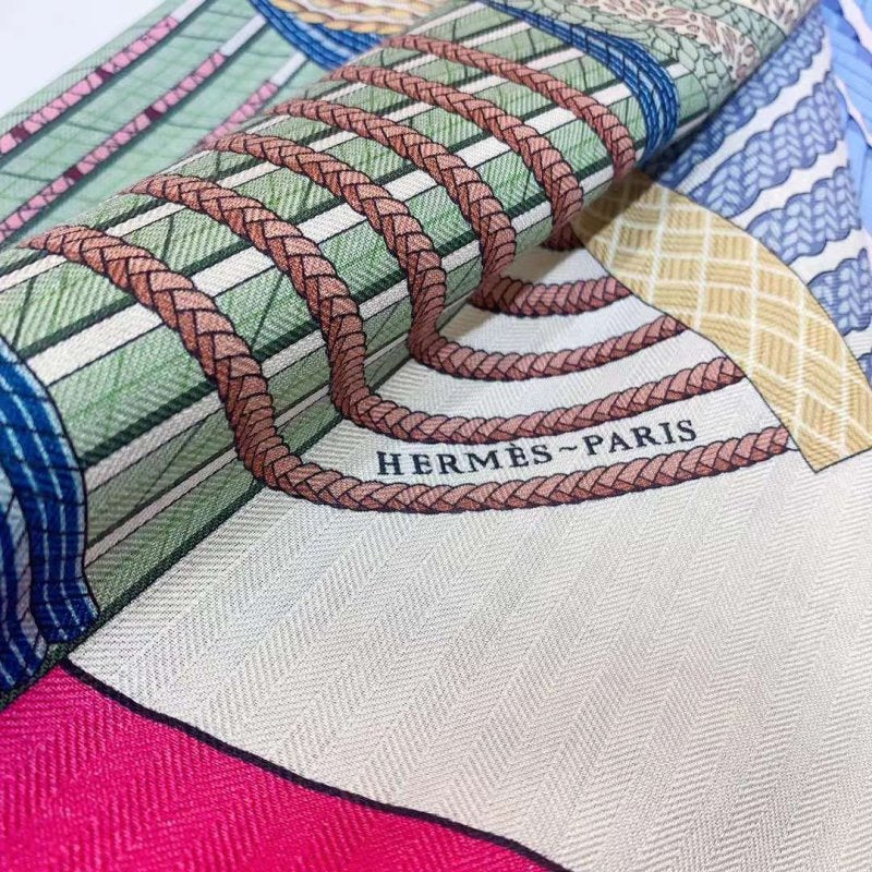 Hermes Muberry Silk and Cashmere Scarf SS001099