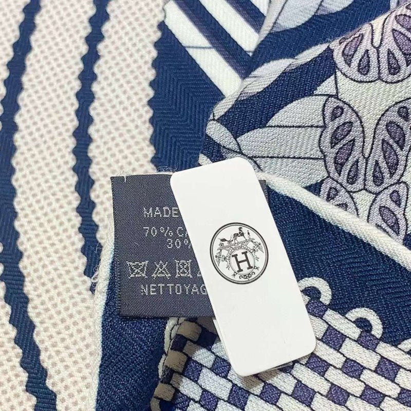 Hermes Muberry Silk and Cashmere Scarf SS001102