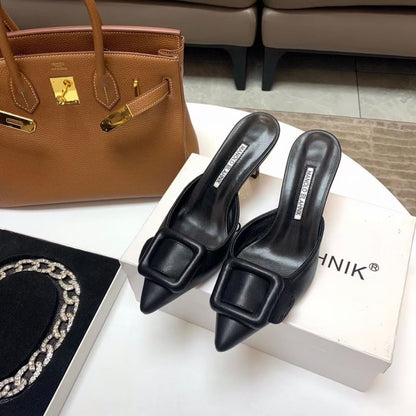 Manolo Blahnik Black Heeled Sandals SHS02575