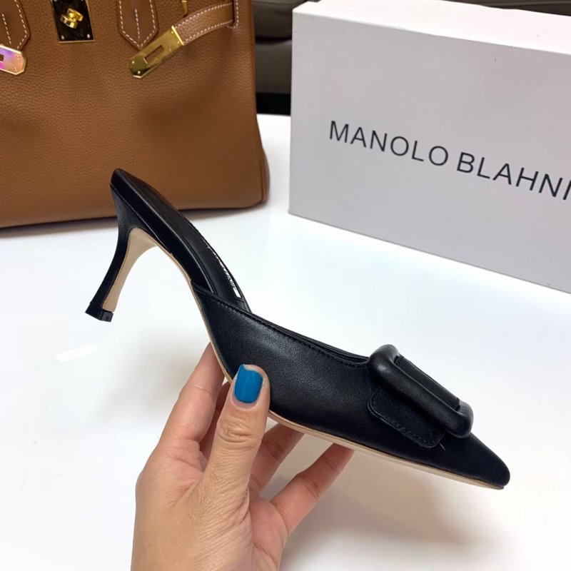 Manolo Blahnik Black Heeled Sandals SHS02575