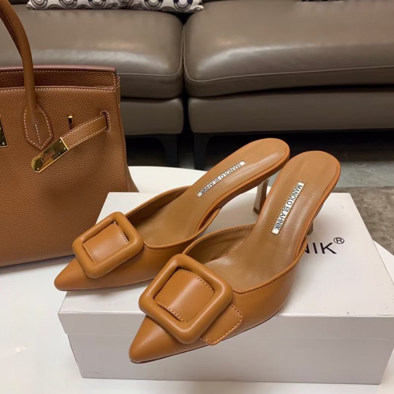 Manolo Blahnik Brown Heeled Sandals SHS02576