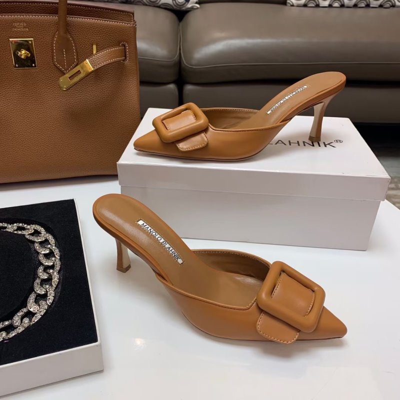 Manolo Blahnik Brown Heeled Sandals SHS02576