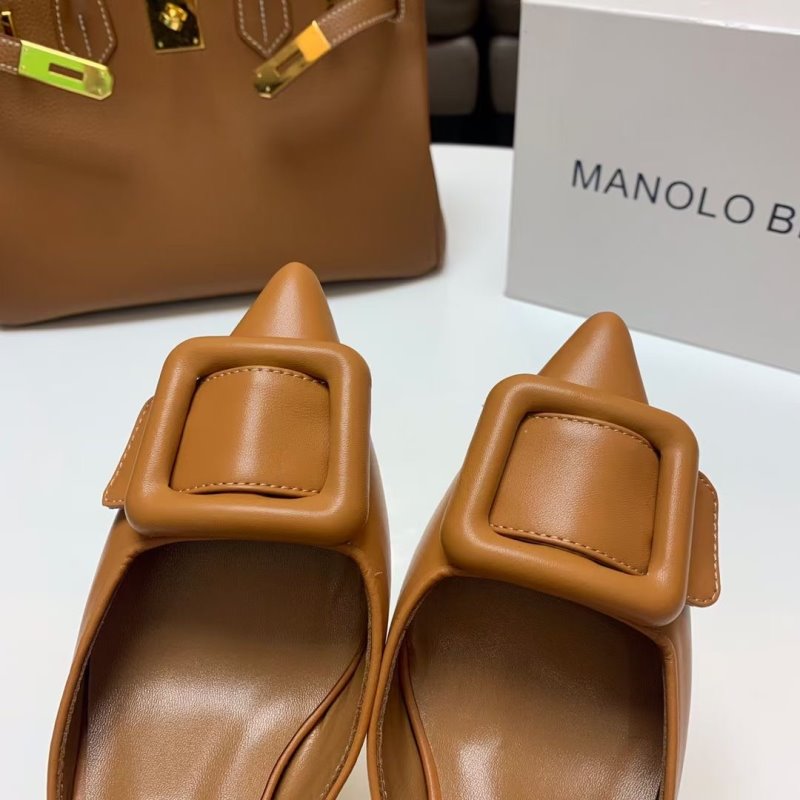 Manolo Blahnik Brown Heeled Sandals SHS02576