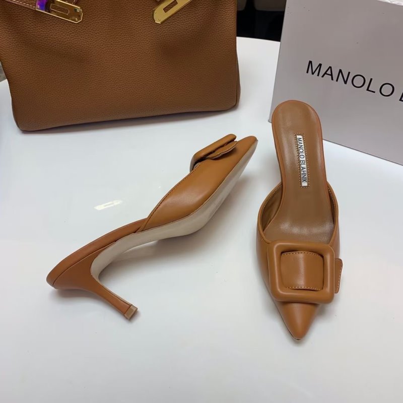 Manolo Blahnik Brown Heeled Sandals SHS02576