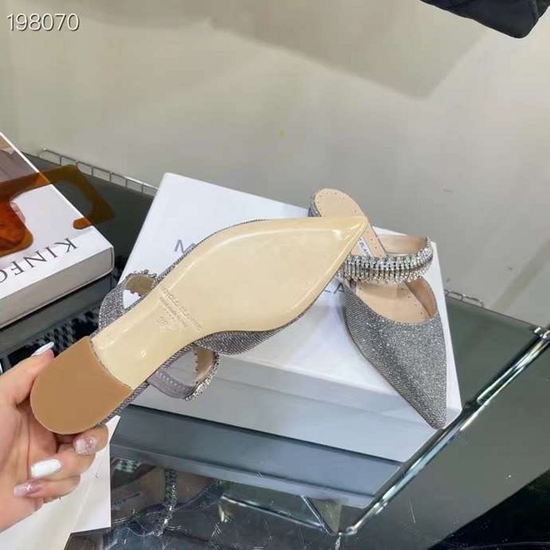 Manolo Blahnik Satin Muller Shoes SHS04894