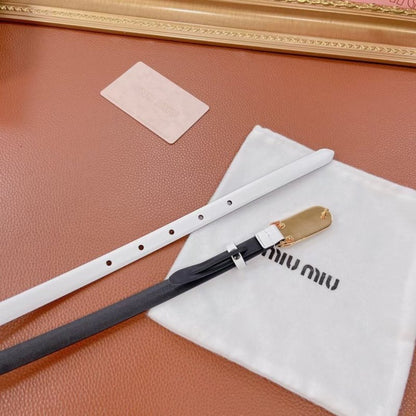 Miu Miu White and Black Leather  Belt  WLB01183