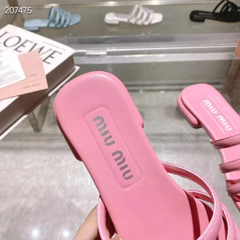 Miu miu Flat Suede Slppers SHS05395