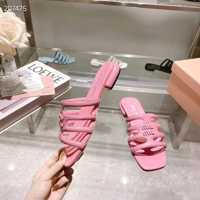 Miu miu Flat Suede Slppers SHS05395