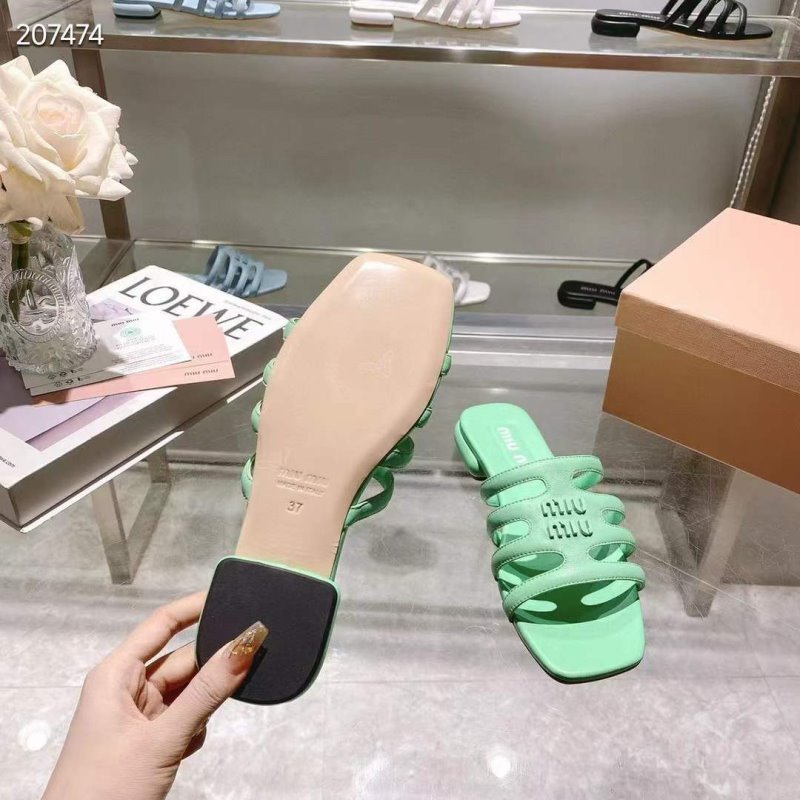 Miu miu Flat Suede Slppers SHS05396