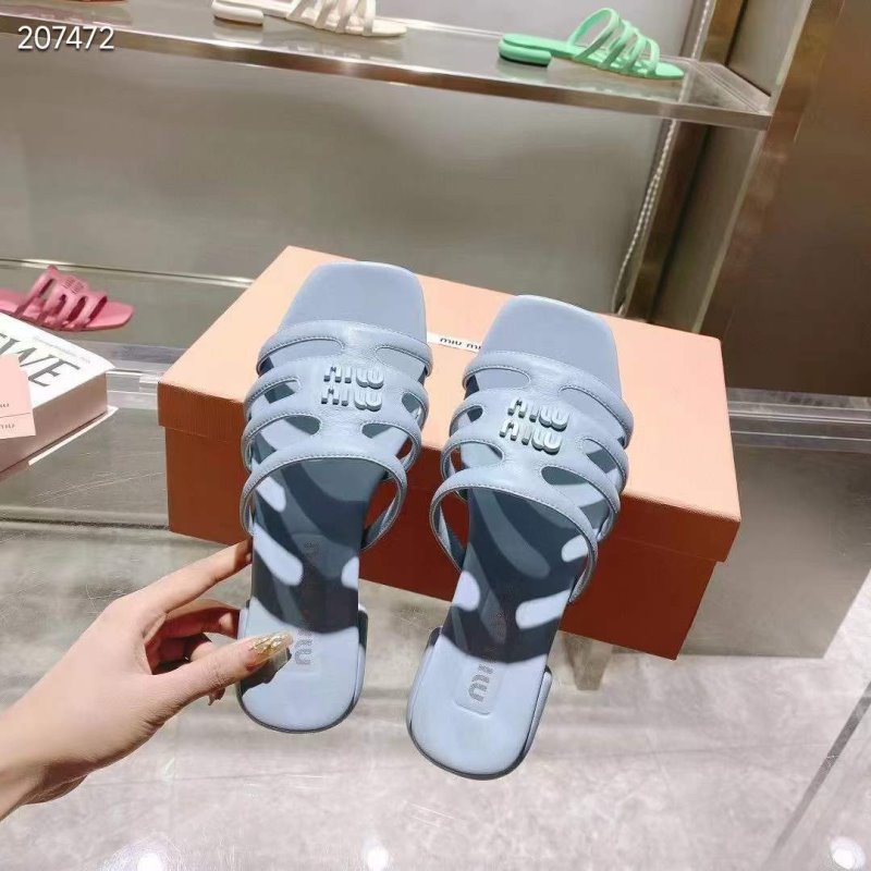 Miu miu Flat Suede Slppers SHS05398