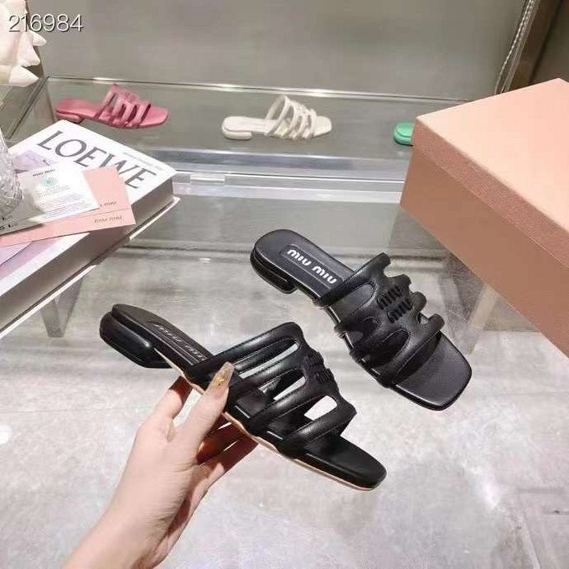 Miu miu Flat Suede Slppers SHS05399