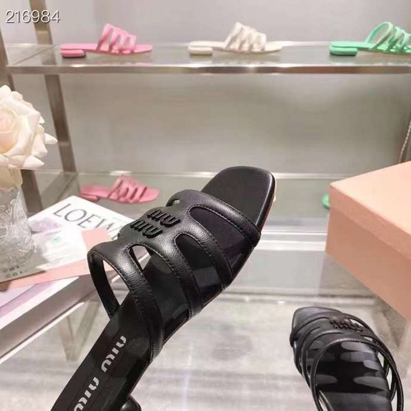 Miu miu Flat Suede Slppers SHS05399