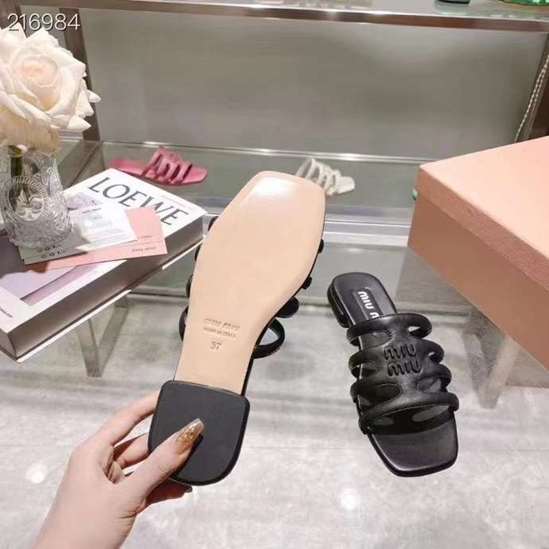 Miu miu Flat Suede Slppers SHS05399