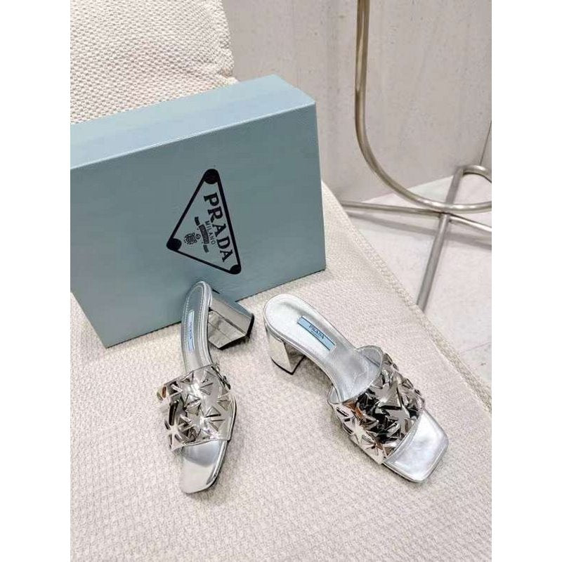 Prada Rivet Heeled Sandals SHS05309