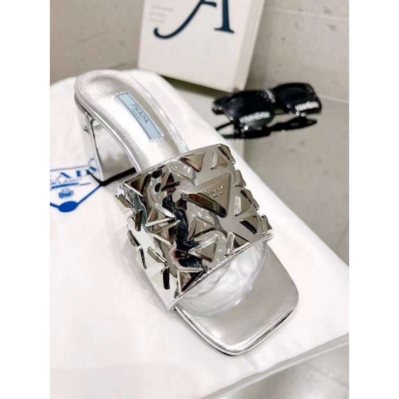 Prada Rivet Heeled Sandals SHS05309