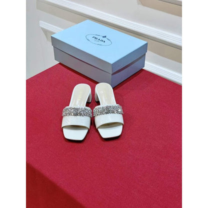 Prada Rhinestone Thick heeled Slippers SH00312