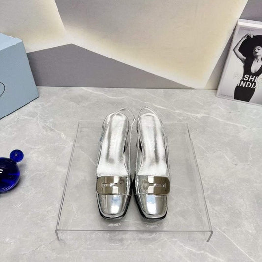 Prada Square head back empty thick single Shoes SH00094