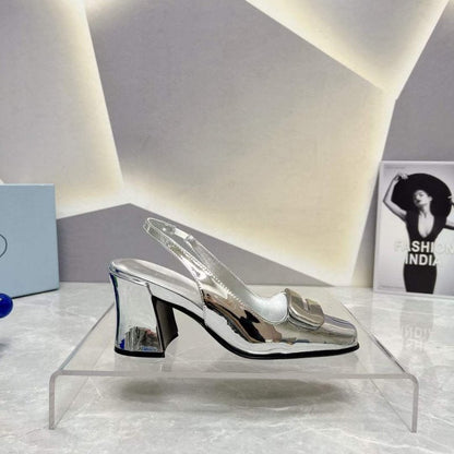 Prada Square head back empty thick single Shoes SH00094