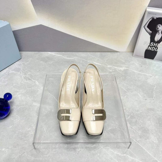 Prada Square head back empty thick single Shoes SH00095