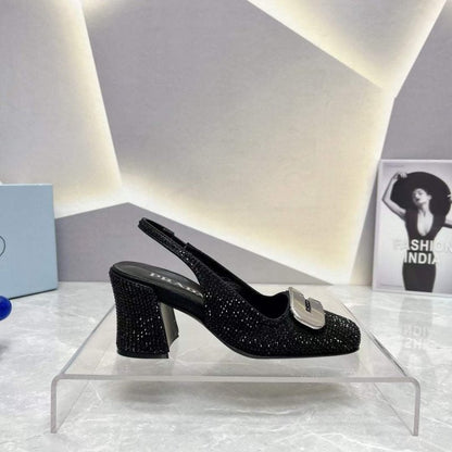Prada Square head back empty thick single Shoes SH00100