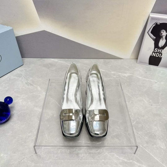 Prada Square head back empty thick single Shoes SH00102