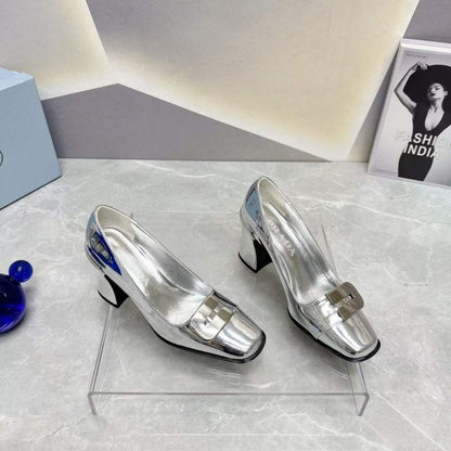 Prada Square head back empty thick single Shoes SH00102