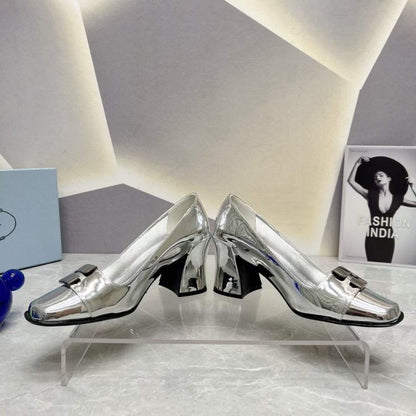 Prada Square head back empty thick single Shoes SH00102