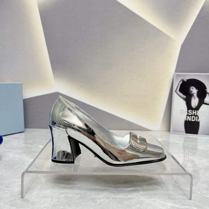 Prada Square head back empty thick single Shoes SH00102