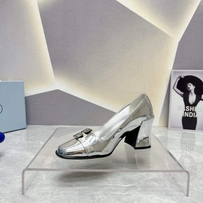 Prada Square head back empty thick single Shoes SH00102