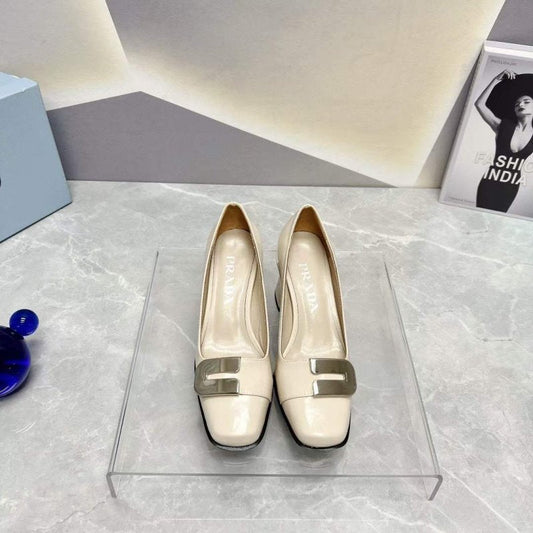 Prada Square head back empty thick single Shoes SH00103