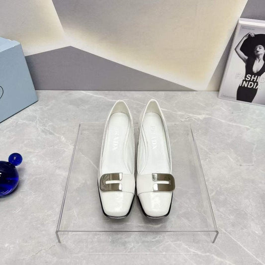 Prada Square head back empty thick single Shoes SH00104