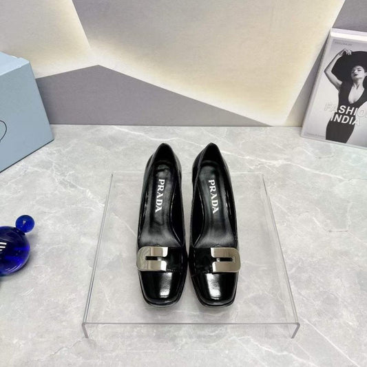 Prada Square head back empty thick single Shoes SH00105