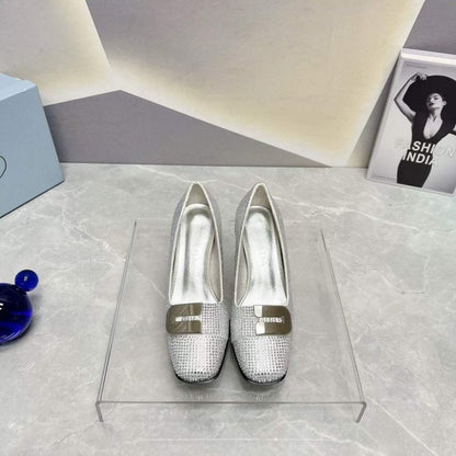Prada Square head back empty thick single Shoes SH00107
