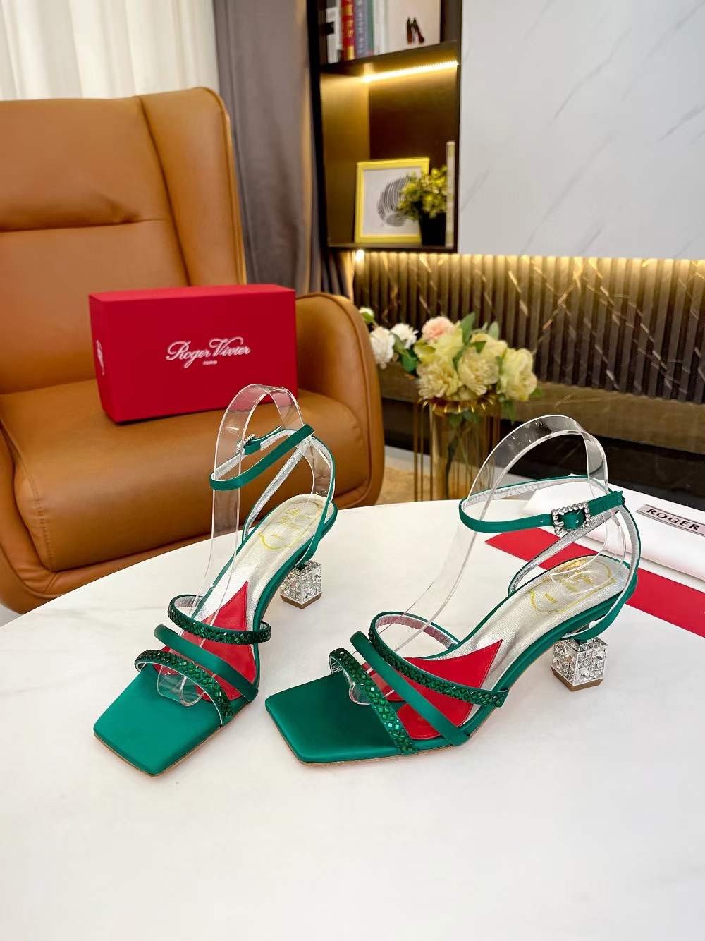 Roger Vivier Hollow Heeled Sandals SHS04336