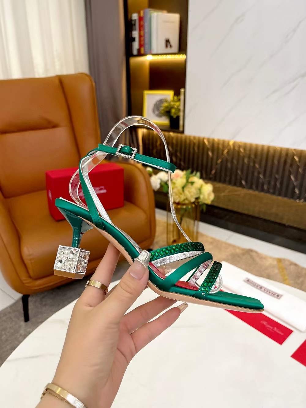 Roger Vivier Hollow Heeled Sandals SHS04336