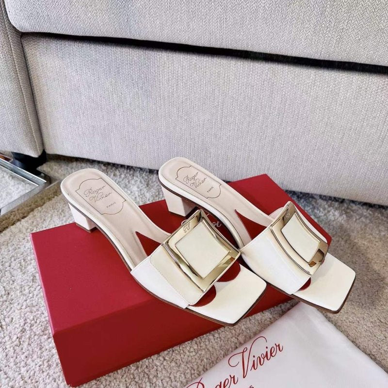 Roger Vivier Square Button  Mueller Shoes SH00127