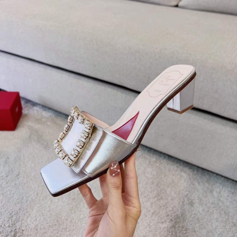 Roger Vivier Square Button  Mueller Shoes SH00131