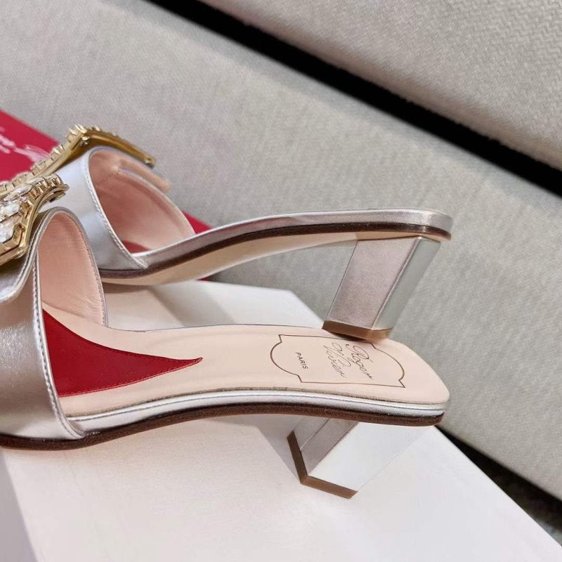 Roger Vivier Square Button  Mueller Shoes SH00131
