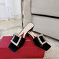 Roger Vivier Square Button  Mueller Shoes SH00133