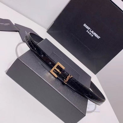 Saint Laurent Black Leather  Belt  WLB01256