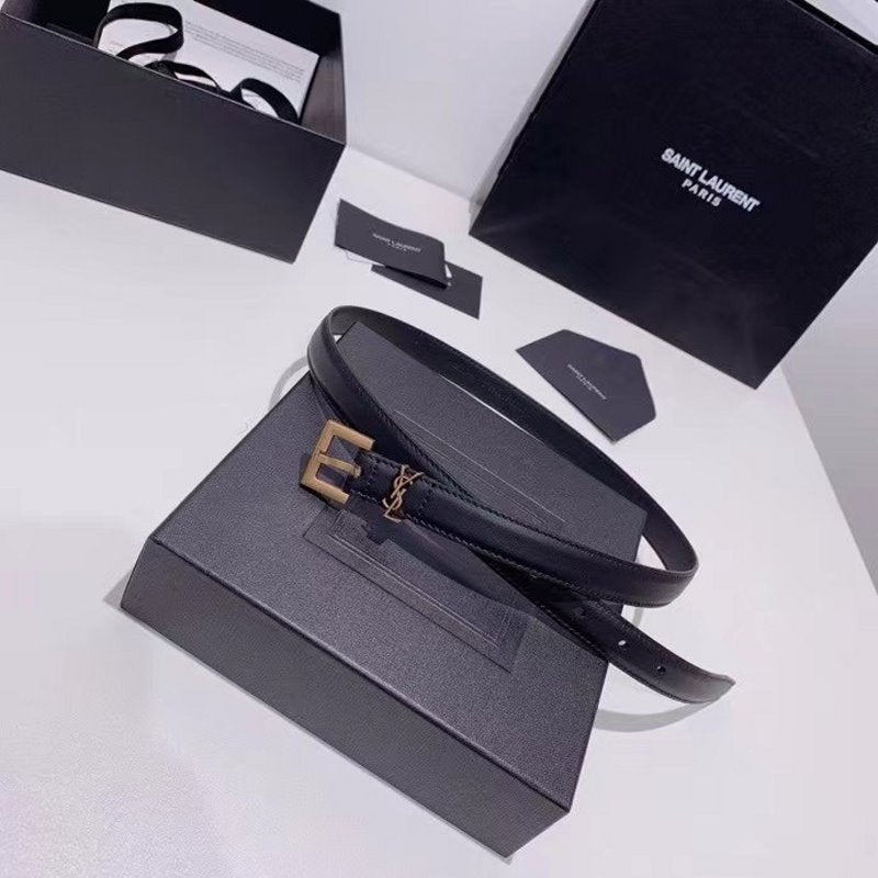 Saint Laurent Black Leather  Belt  WLB01260