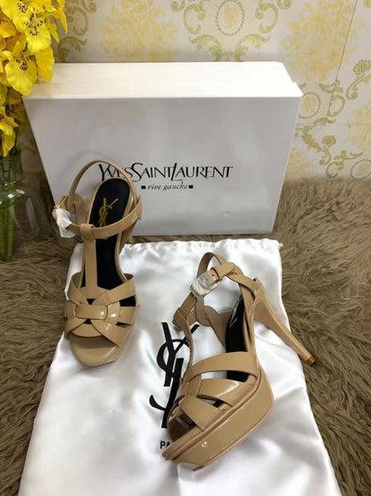 Saint Laurent Brown Heeled Sandals SHS02536