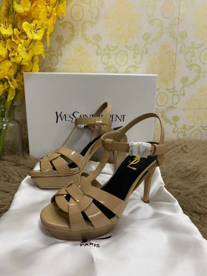 Saint Laurent Brown Heeled Sandals SHS02536